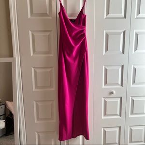 Lulus Sweetest Admirer Magenta Ruched Surplice Maxi Dress